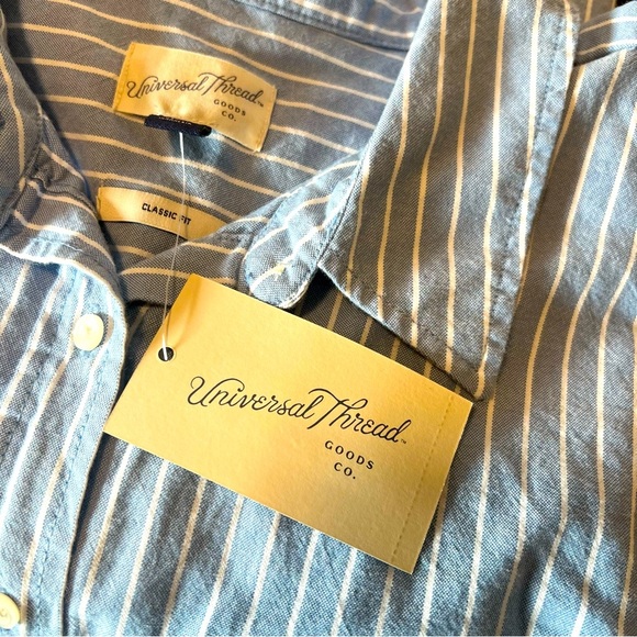 Universal Thread Classic Fit Striped Button-Down Shirt Blue/White, XXL - Picture 4 of 4
